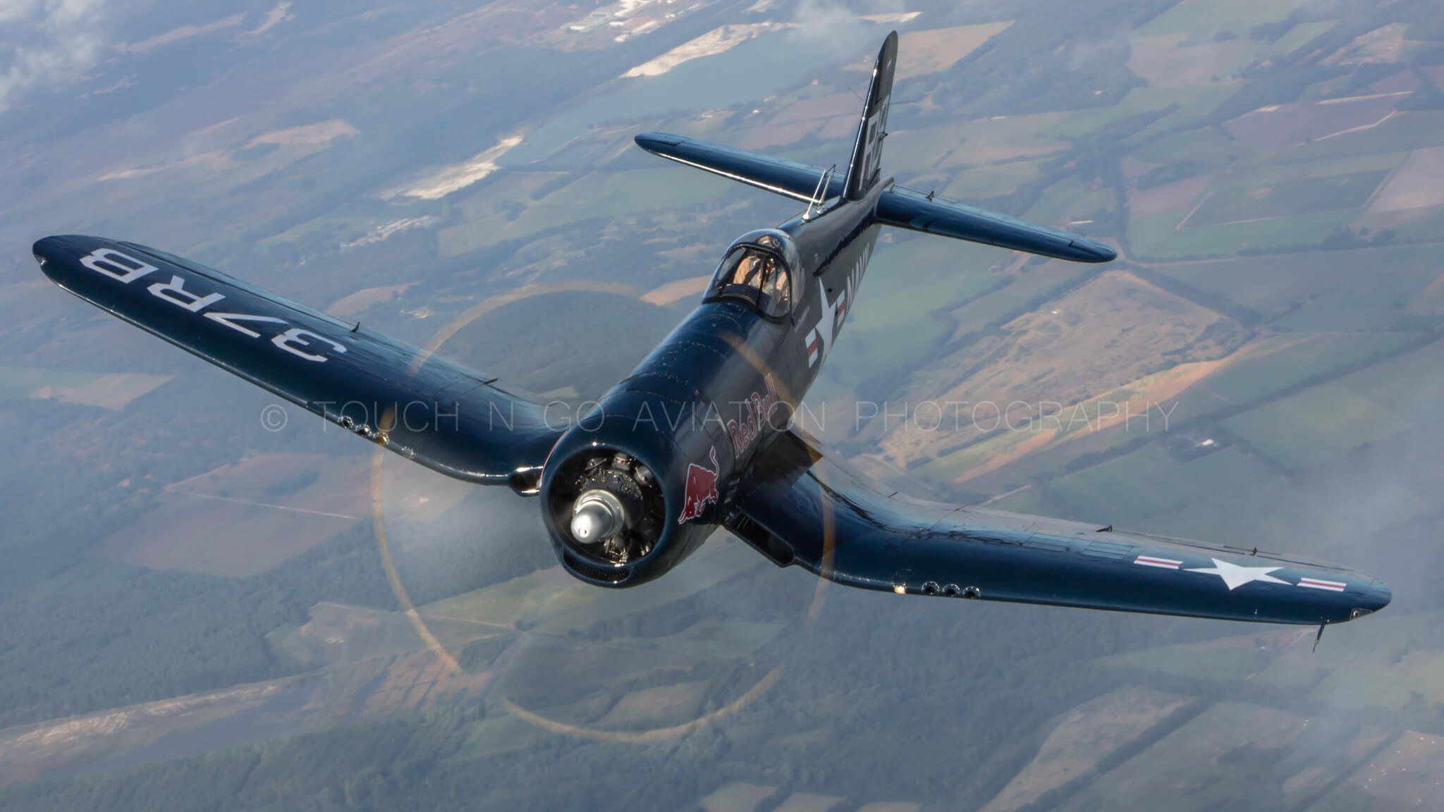 Air to air shot of F4U Corsair, Belgium.