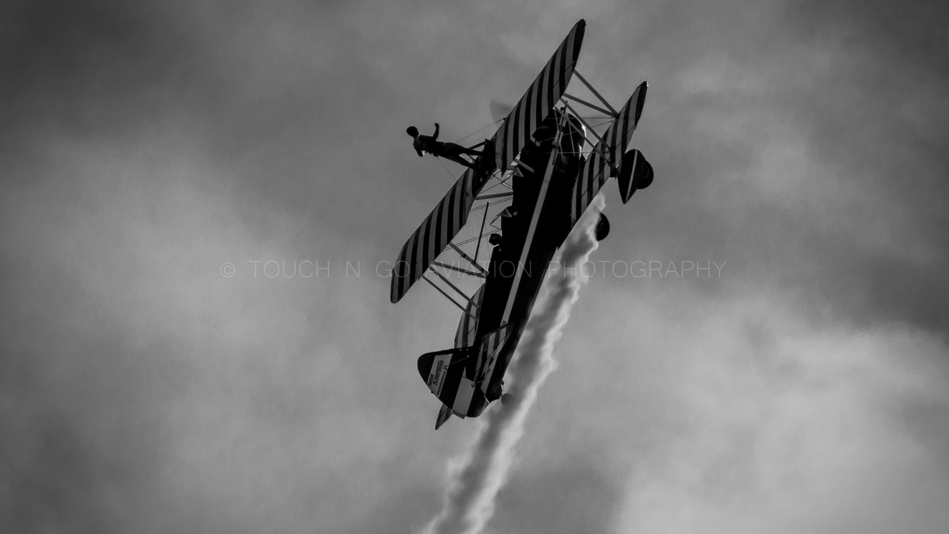 Breitling wingwalkers performing in Sanicole Airshow.