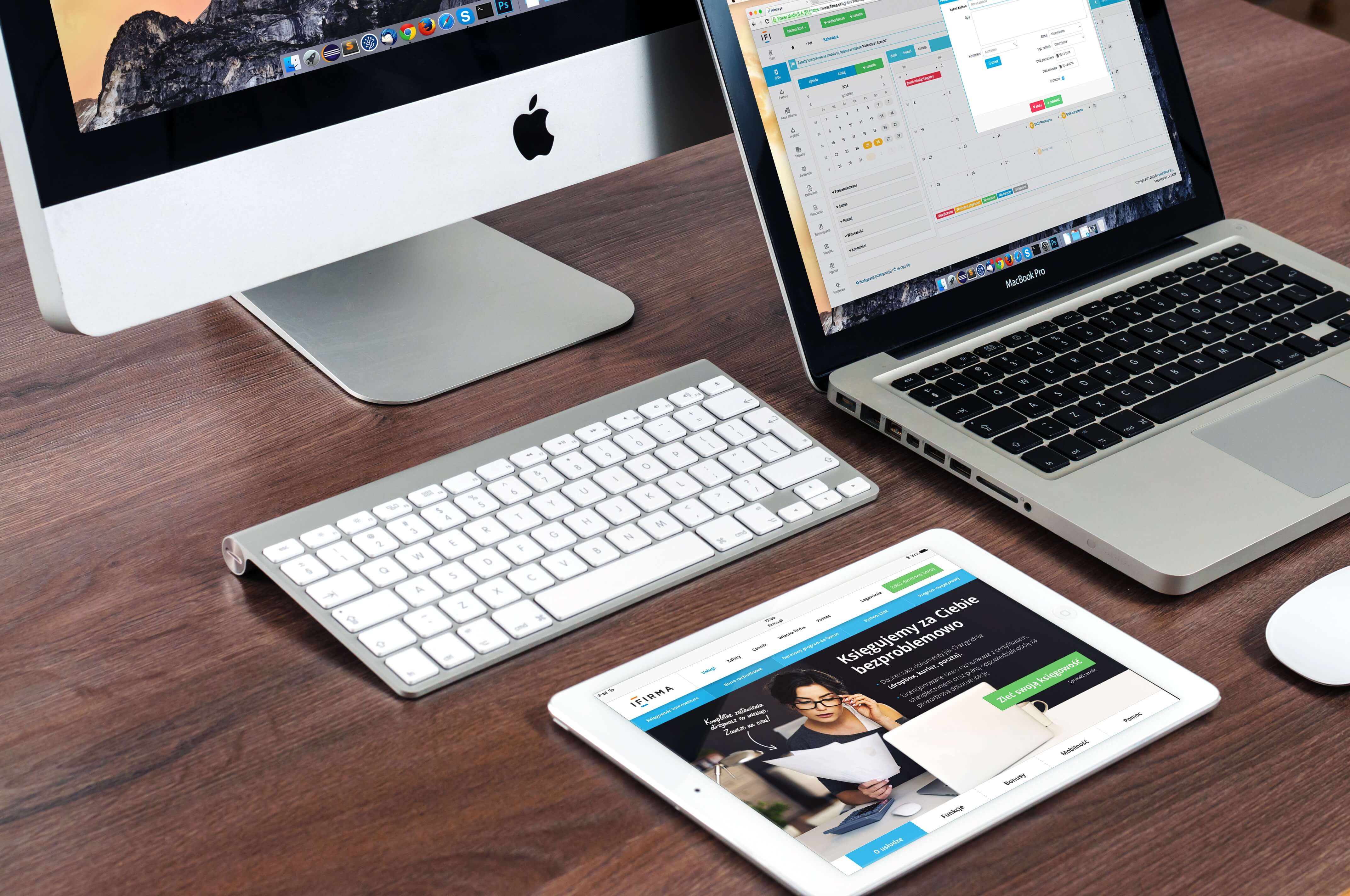 Macbook, imac and ipad