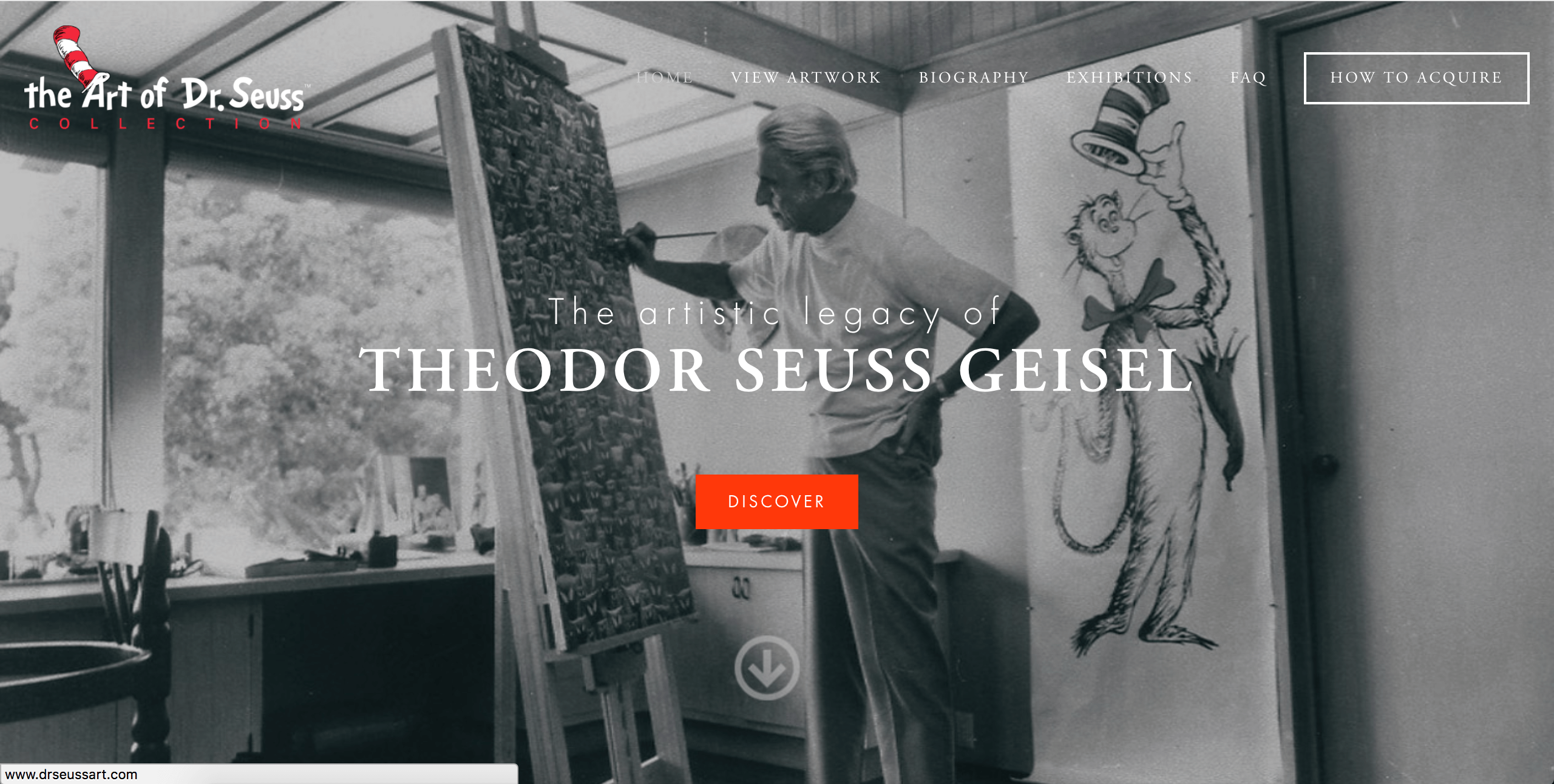 screenshot of www.drseussart.com website homepage